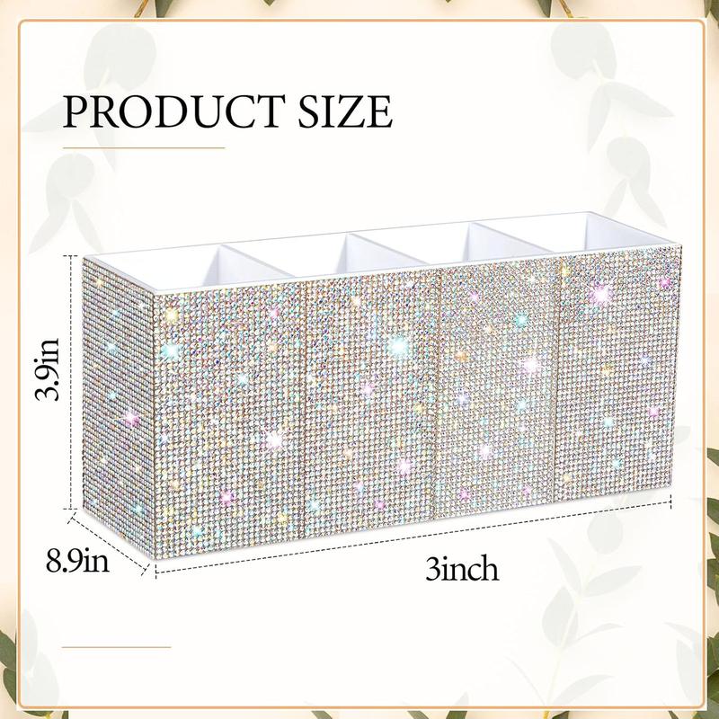Rhinestone Crystal Glitter Pen Holder Pencil Holder Makeup Brushes Organizer Storage Bin