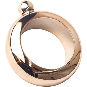 3.5oz Smooth Stainless Steel Portable Bracelet Hip Flask for Storing Whiskey/Alcohol Gold