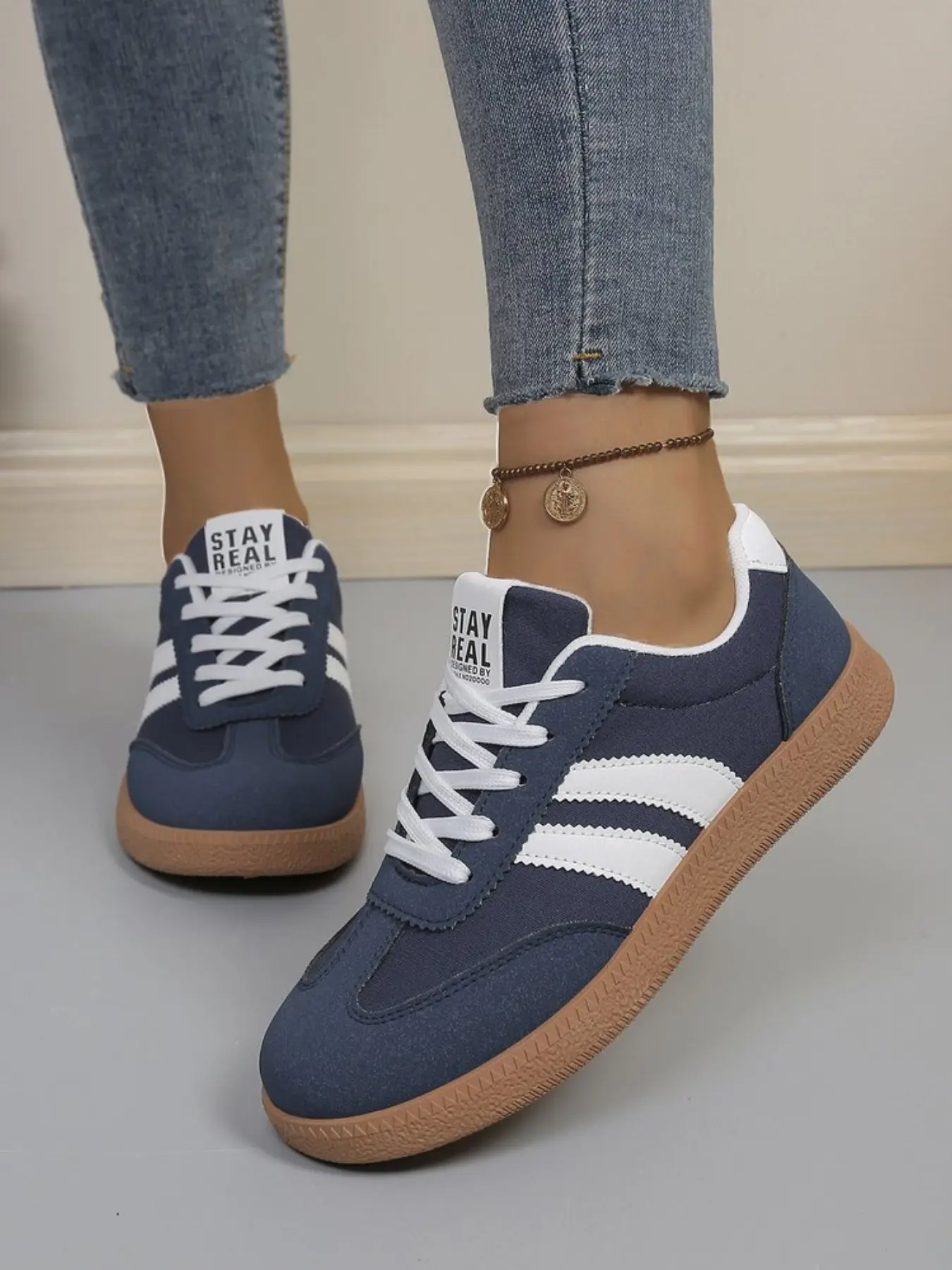 Women's Fashion Thick Sole Breathable Athletic Trendy Stylish Walking Shoes, Comfort Support, Casual PU Upper, Rubber Outsole, All Seasons Sporty Sneakers