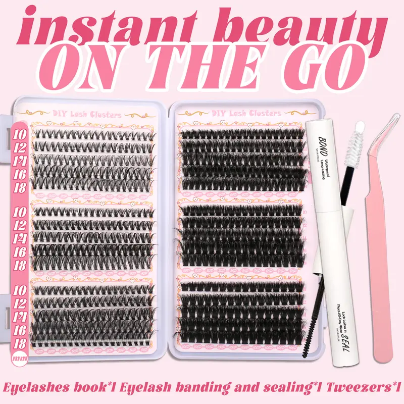 Lash Clusters Book 30D/40D/50D/60D/80D/100D Clusters Book Extensions Kit lash clusters kit Eyelash Extension Kit Eye Lashes, fairy lash clusters Extension Kit Lashes Clusters KitWispy Manga Lashes, Individual Lashes Eyelash Extension Makeup
