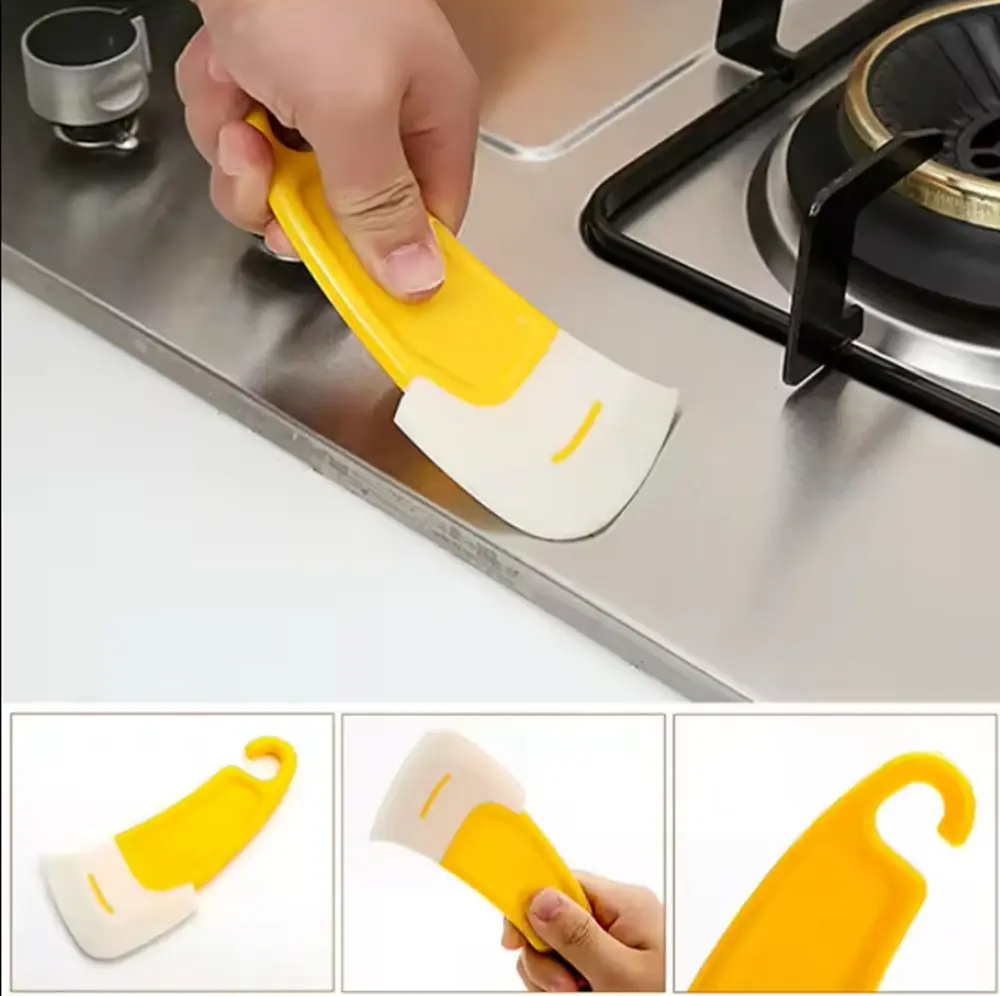 TIKA 2-Pack Silicone Pot Scraper, Non-Scratch Dish Scraper for Pans, Pots and Kitchen Cleaning