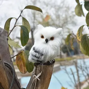 Charming Lifelike Owl Figurine Versatile Indoor Outdoor Decor Home Garden Durable Artificial Fleece 5x4.5x7cm Ornament Festive All Seasons, Animal Decorative Figurines, Bird Shaped Figurines