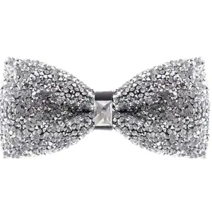 Rhinestone Bow Ties for Men - Pre Tied Sequin Bowties Men with Adjustable Length, Jewel Bow Tie