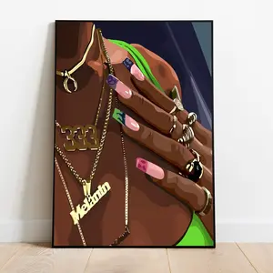 Black Girl Wall Art, Black Art, Black Woman Art, Black Woman Wall Art, Black Art Print, Black Wall Art, Black Girl Art, Customized Print Art, Room Decor, Unframed