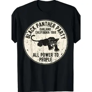 [ Cotton] [Summer Short Sleeve Casual T-Shirt] 1966 Oakland, California Black Panther Party Men's Summer Short Sleeve Crew Neck Casual T-Shirt  Golf Gift T-Shirt For Men and Women