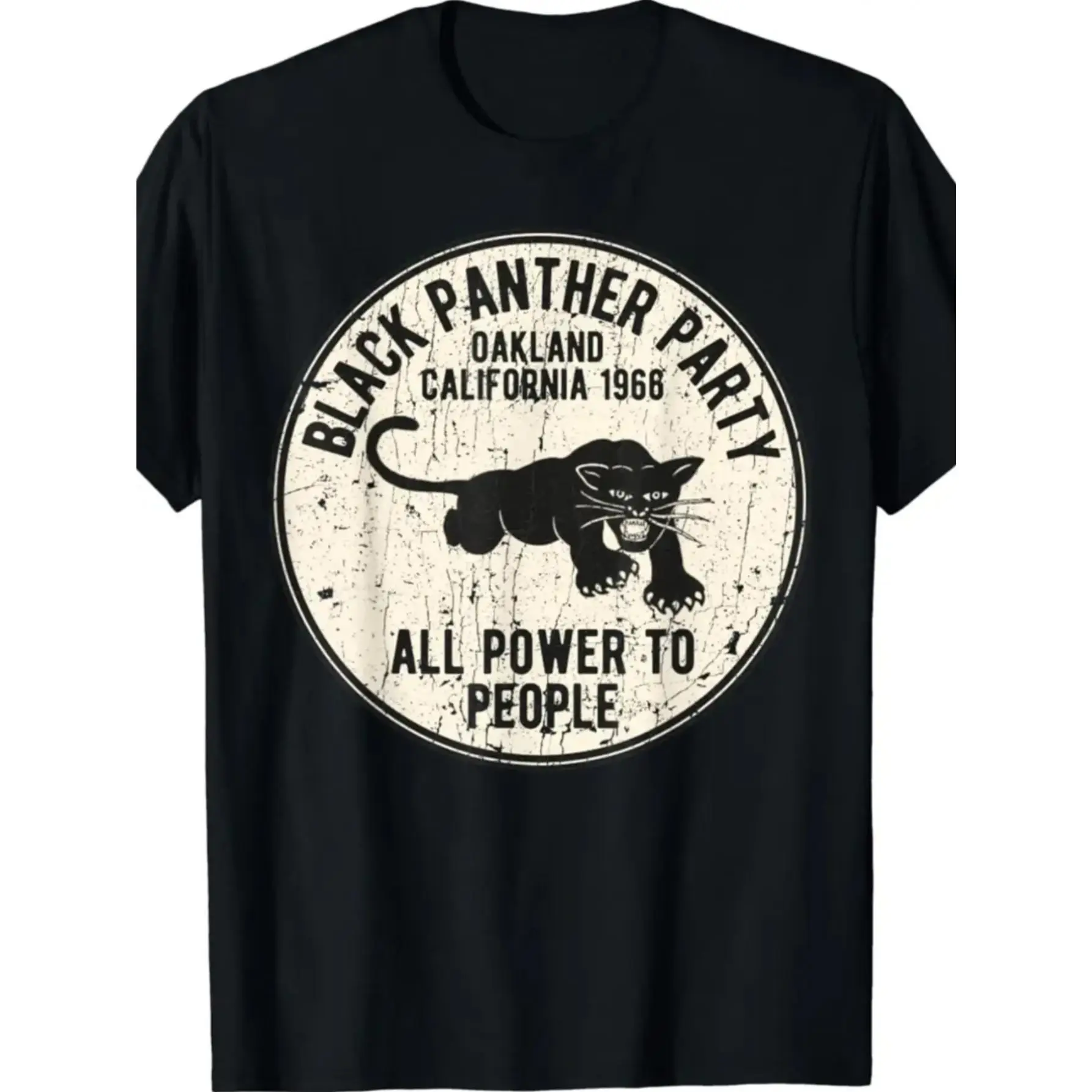 [Summer Short Sleeve Casual T-Shirt] 1966 Oakland, California Black Panther Party Men's Summer Short Sleeve Crew Neck Casual T-Shirt