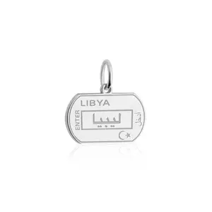 Libya Passport Stamp Charm Silver