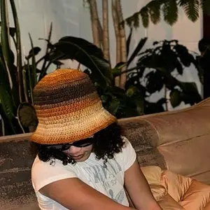 Earth tone crotchet bucket hat