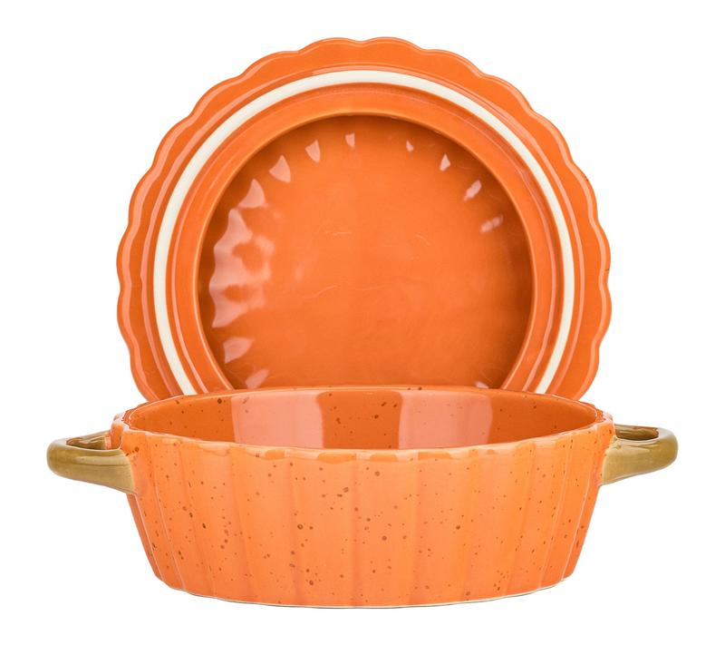10 Strawberry Street 8" Round Pumpkin Patch Covered Casserole