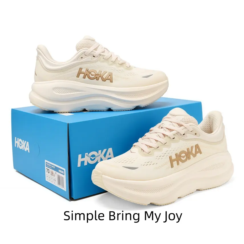 Cream Beige Ultra Thick Cushion Mesh Running Shoes Wave Curved Foam Midsole Arch Support Breath Lightweight Anti-Slip Rubber Outsole Unisex Marathon Training Sneakers