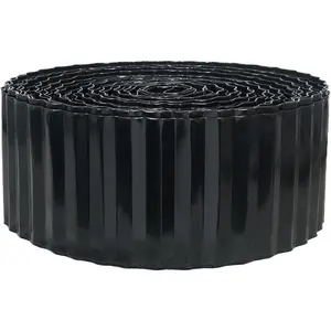Corrugated Metal Garden Edging, 4"100Ft Landscape Edging Border for Lawn, Flower Bed and Garden, Flexible Lawn Edging for DIY Tree Surrounds Borders and Landscaping, Black