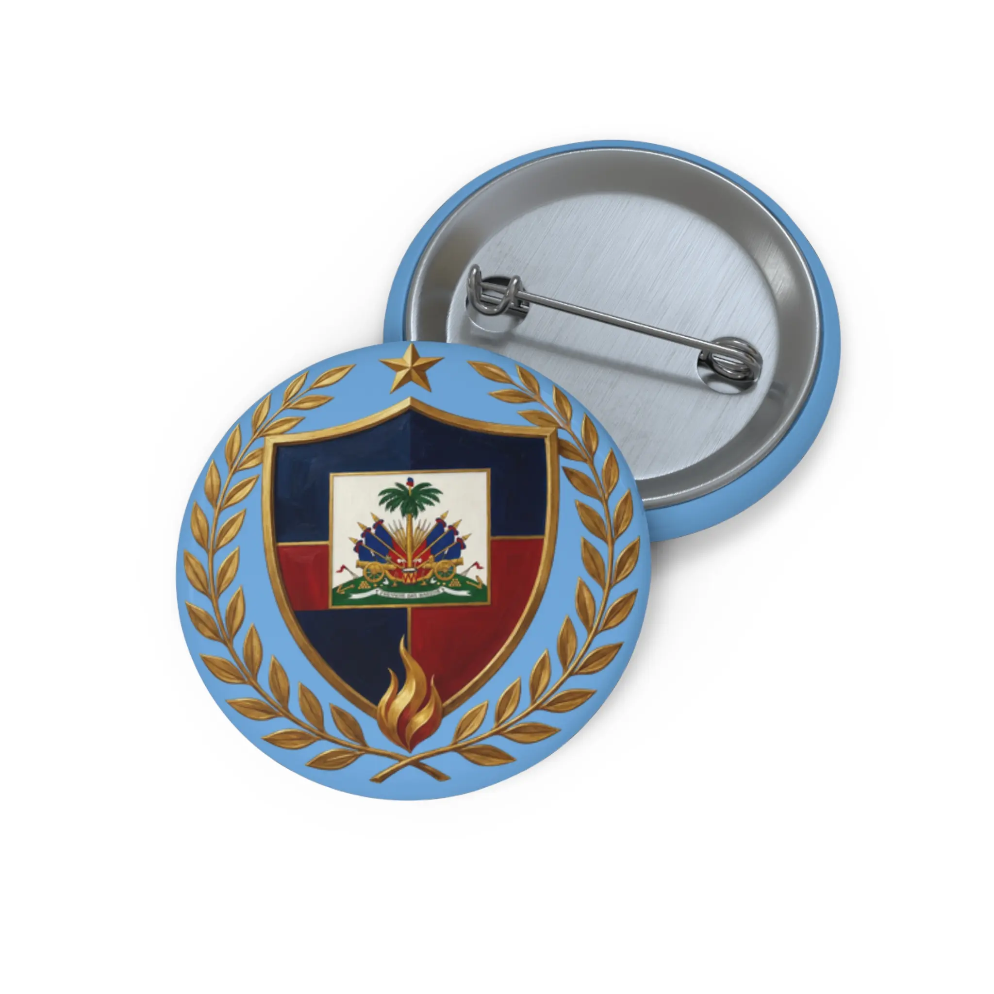 Copy of Haiti Coat of Arms Pin Button | Flag Crest Lapel Pin