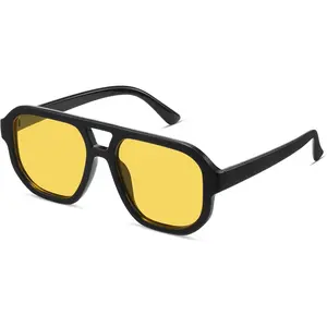 Trendy Polarized Square Aviator Sunglasses Women Men Square Eyewear Frame, Retro Sun Glasses for Women Men 2025 Shades