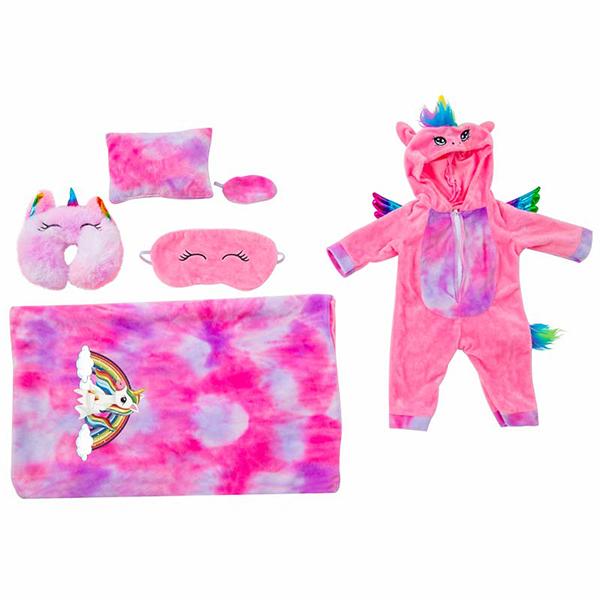 Tie dye sleeping bag+set and accessories suitable for 45cm/18inch dolls, not including dolls. The best children's holiday gift