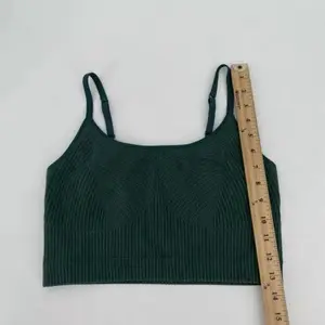 b'Aerie Offline Sport Bra Green Size Large Adjustable Straps Ribbed Seamless'