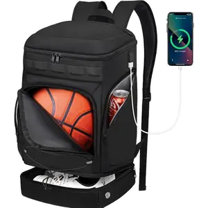 Basketball Backpack Bag Large  Bag with Separate Ball holder & Shoes compartment,  for Basketball, Soccer,Volleyball,Gym