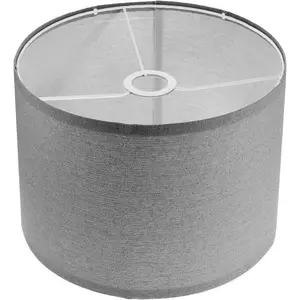 Cloth Lamp Shade Round lamp Small Drum Lamp Shades Fabric Lampshades Barrel Lamp Shades for Table Lamps Floor Lamps (Light Grey)