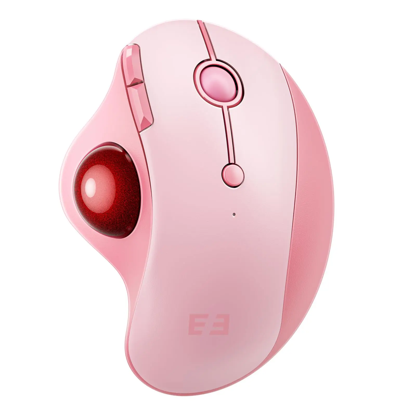 Wireless Trackball Mouse  Rollerball Rechargeable Multi Devices Usb/bluetooth Connection Thumb Control Mice Compatible For Mac/android/windows Computers Pink