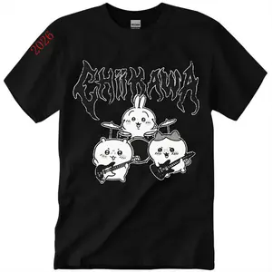 New Arrival 2026Metal Chiikawa usagi hachiware Graphic Tee Cotton Shortsleeve