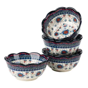 Ceramic Cereal Bowls, 5 Inch Serving Bowl Set of 4/6/8, Perfect for Cereal, Soup, Snacks, Rice & Salads, Microwave & Dishwasher Safe, Kitchenware Ceramics