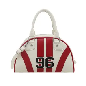 New Fashion Handheld & Shoulder Bowling Bag, Fashionable, Personalized, Streetwear, Cute, Cool, Y2K, Vintage, College, Numeric, Sports, School Bag, Suitable Teenagers, Valentine's Day
