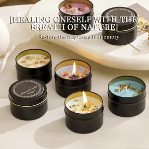 Creative Luxury Ylang-Ylang Aromatherapy Candle, Black Tin Container, Exquisite Companion Gift, Natural Long-Lasting Aroma, Ideal for Home Decor & Gifting, Home Fragrance Decor