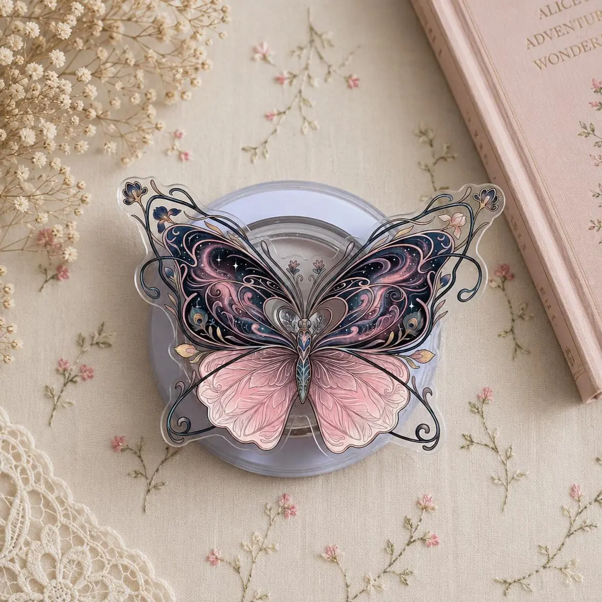 Celestial Butterfly MagSafe Phone Grip Botanical Fairycore Coquette Aesthetic Magnetic Phone Holder, Dark Feminine Whimsigoth Fantasy Kindle