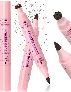 Page Vine 2-in-1 Freckle Stamp & Eyeliner Pen for Quick Makeup Looks Create Faux Freckles Sharp Winged Eyes Travel Festivals Viral Makeup Lipliner Cosmetic Carbon