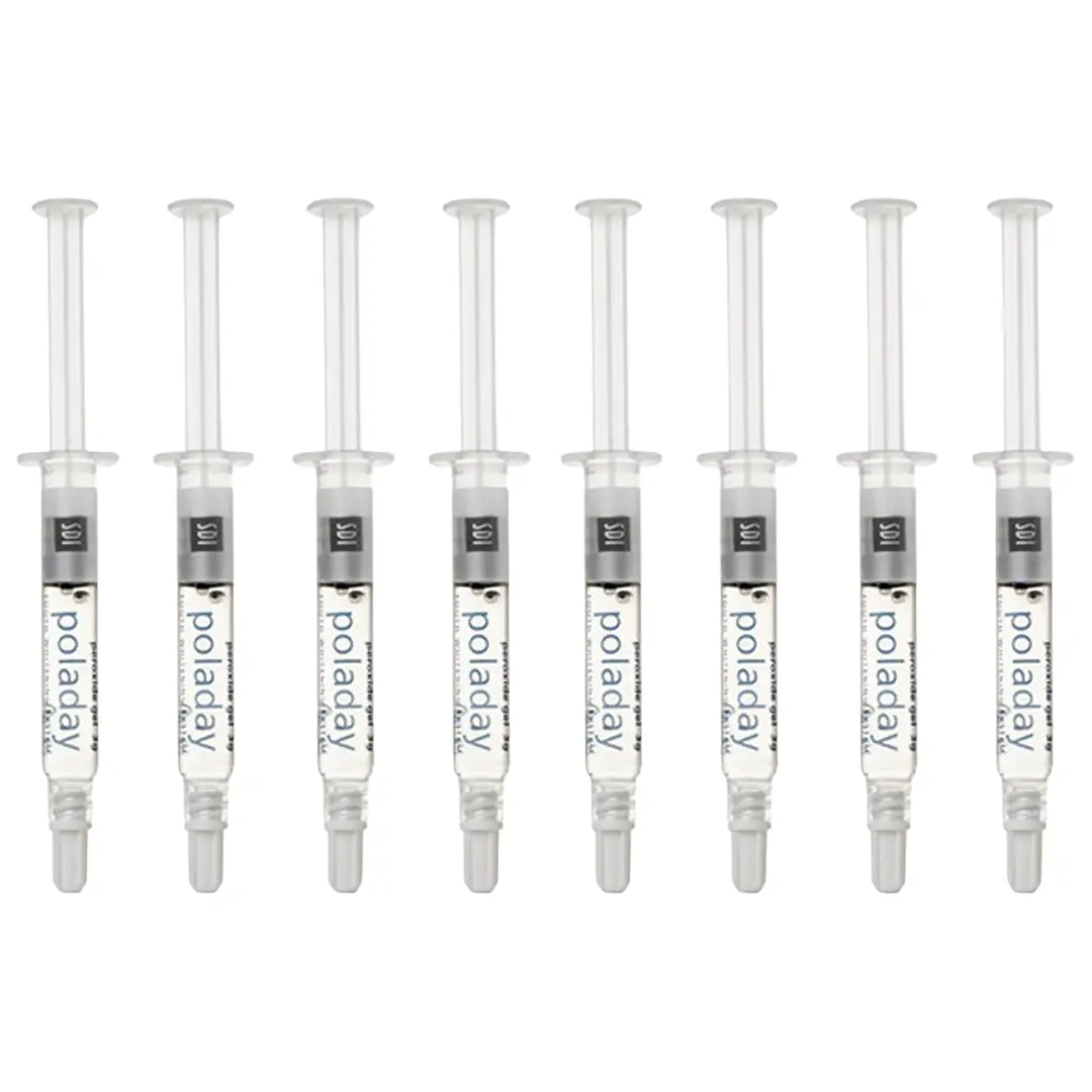 Poladay Cp 35% 8-Pack Whitening Tooth Gel Syringes, 1.3 grams Premium Oral Care for Brighter Teeth Flawless