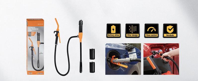 Cordless Fuel Transfer Pump for DeWalt 20V & Milwaukee 18V Batteries 2.4 GPM Portable Electric Gas Can Pump with 39'' Hose Adjustable Flow Control Cordless Operation