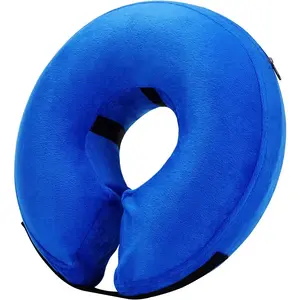Inflatable Dog Cone Collar for After Surgery, Doggie Neck Blow up Donut Recovery ECollar, Soft Adjustable Dog Cone for Small Medium Large Dogs and Cats