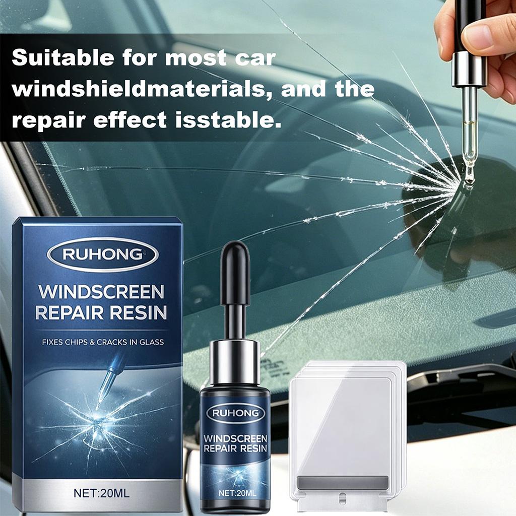 Automobile Glass Repair Kit for Windshield Rearview Mirror Window DIY Quick Chips and Cracks Resin Repair Liquid Durable Fixing for All Car Glasses