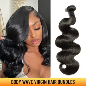 YGwigs Human Hair Bundles Sew in Extensions Cambodia Virgin Weave Bundle Extensions for Black Women Natural Color