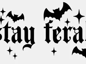 Stay Feral Vinyl Decal - 6x3 Inches, Weatherproof & Permanent Adhesive, Durable Design for Laptops, Water Bottles, Cars, Skateboards, Phone Cases, Journals, and More