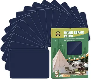 15 Pieces 3.5 x 4.7 inch Nylon Repair Patches Nylon Fabric Patch Self-Adhesive Tent Repair Tape Waterproof Lightweight Repair Patches Repair Patch Kit for Clothing Down Jacket Bag (Navy Blue)