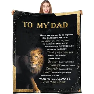 Gifts for Dad Birthday Gifts for Men, Girl Dad Gifts from Daughter, Fathers Birthday Gifts Ideas, Birthday Gifts for Dad from Son, Dad Blanket from Daughter 40”*50”, Printed on One Side with a Plain White Back, Halloween Thanksgiving Christmas Gift
