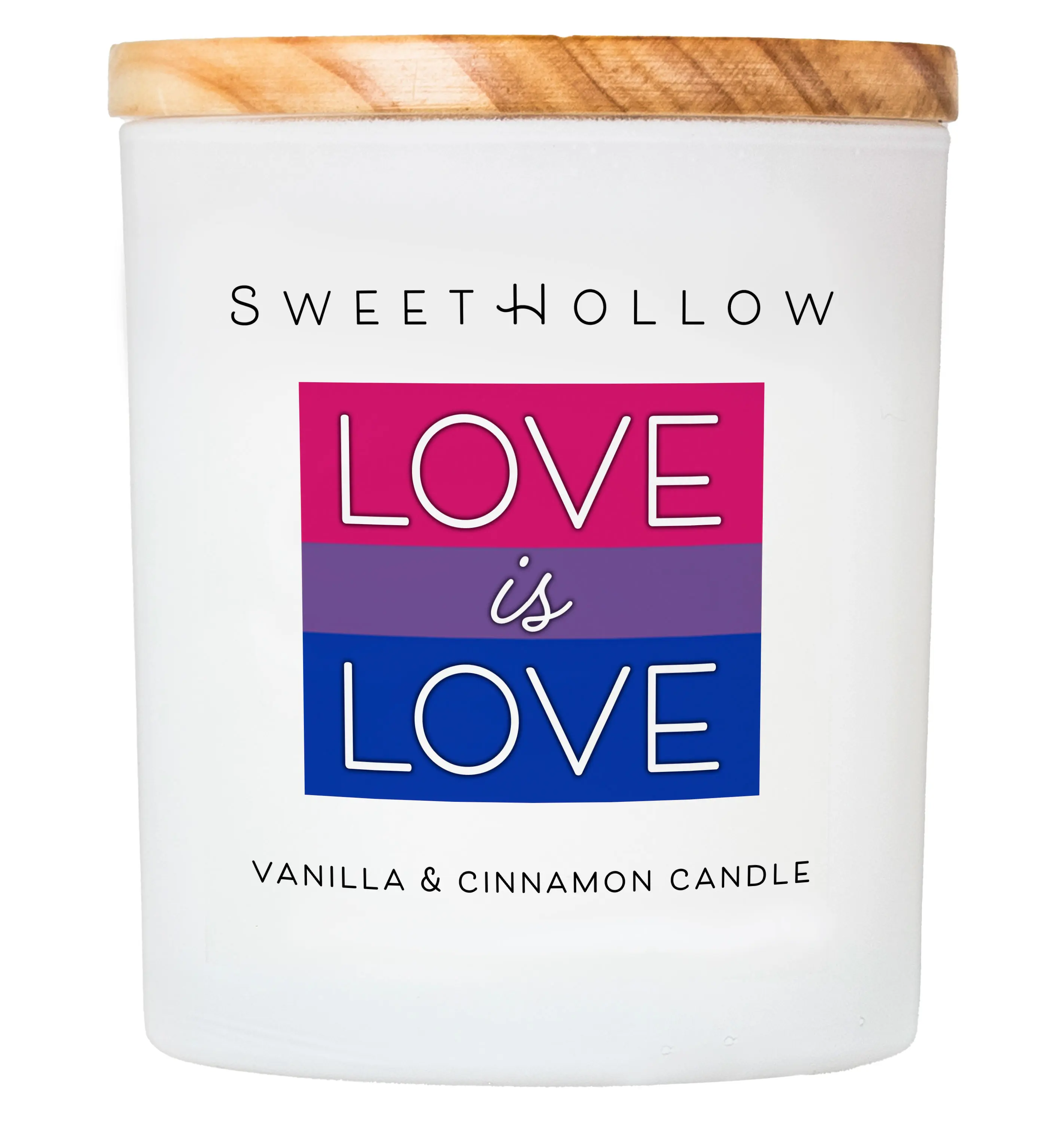 Bisexual Pride Candle, Love Is Love, Bisexual Flag, Vanilla & Cinnamon