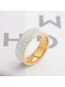 Valentine's Day Gift, for Boyfriend, for Girlfriend, Full Diamond Titanium Steel Ring, Fashion Clay Full Diamond Ring
