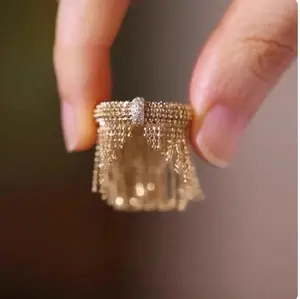 Elegant Craftsmanship Gold-plated Ring, Light Luxury High-End Design Ring