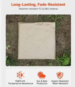 Decorative Stepping Stones with Stakes 4Pcs 15.5x15.5 in Walkway Pavers Beige