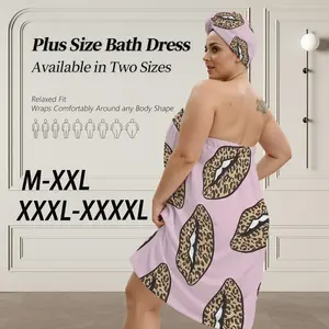 Women's Wearable Bathrobe Set Loungewear, Soft Super Absorbent Quick Dry Hair Towel Cap, Adjustable Sizes, Ideal for Home Travel Sauna