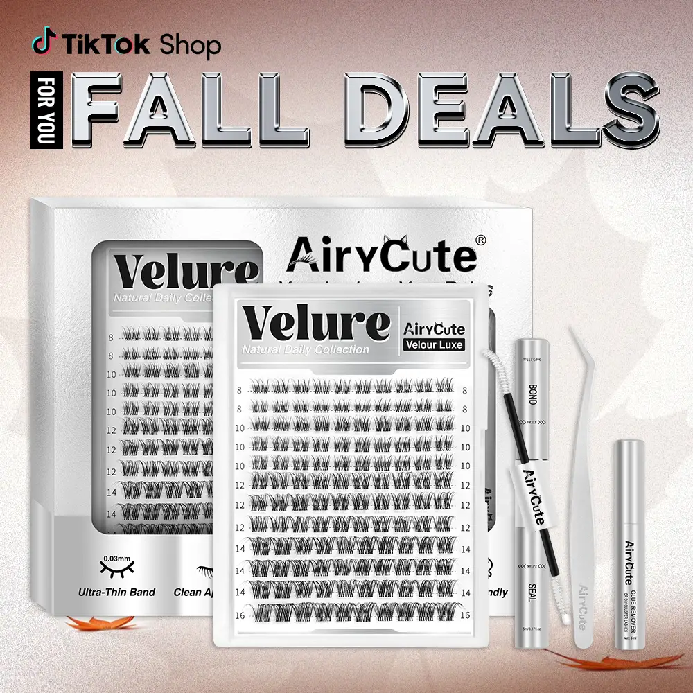 Velure | AiryCute Velour Luxe Collection Upgrade U Lashes with Ultra-Dense, Waterproof, Long-Lasting Lashes | Venus | Natural Daily | Beginner-Friendl