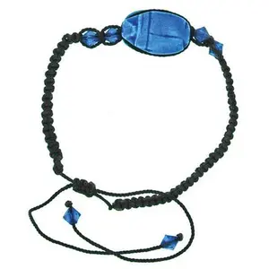 Egyptian Macrame Scarab Bracelet - Natural Hair Accessory with Unique Design and Colorful Finish