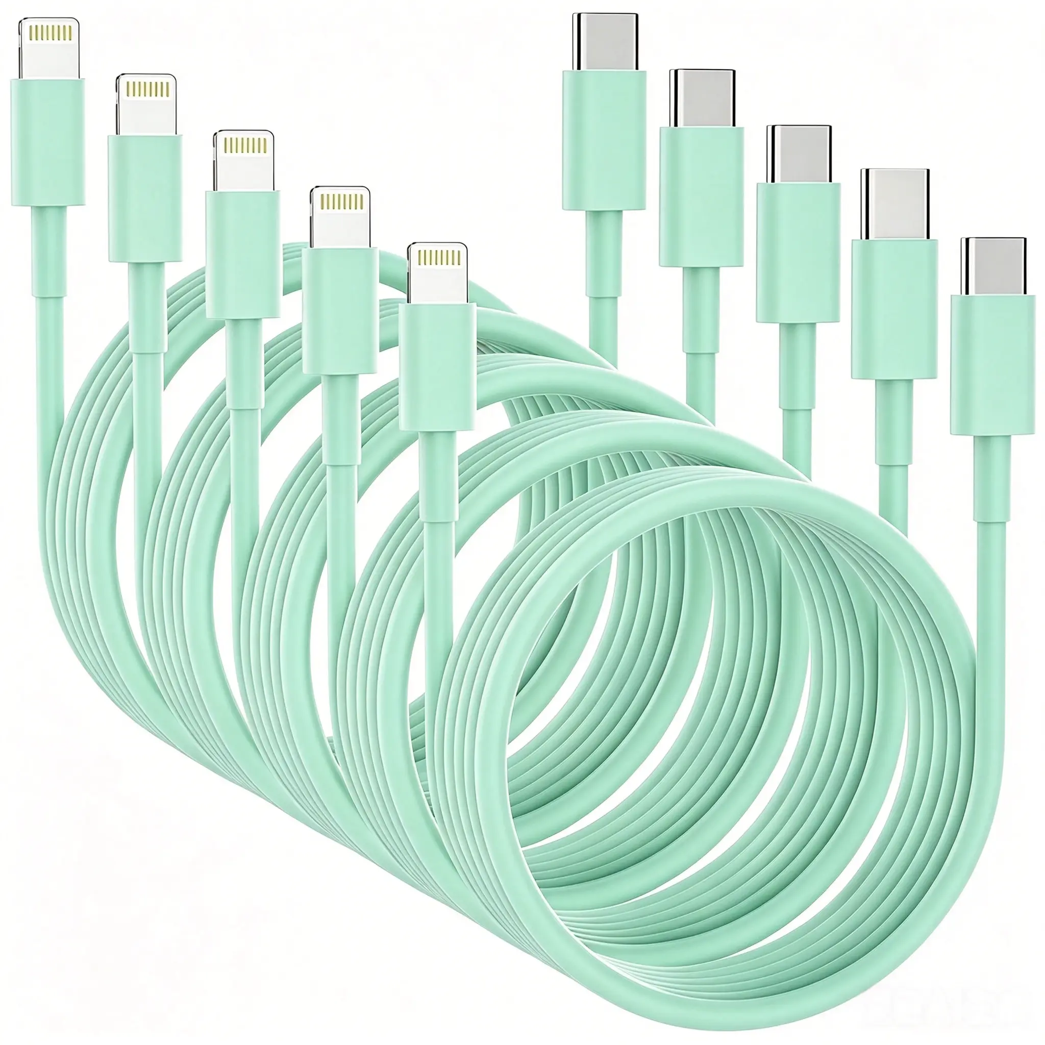 5Pack 6FT MFi Certified Lightning Charging Cable, Type C to Lightning Fast Charge Cord for iPhone 8/9/10/11/12/13/14 Series