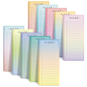 10 Pack 500 Sheets Daily Checklist Notepads - Color Block Weekly Plan Notepad Organizer