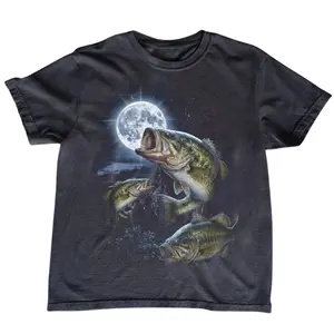Bass Fishing Vintage Graphic T-Shirt, Retro Anglers Largemouth Fisherman Unisex Shirts, Gift For Man-  Unisex S-3XL - Menswear & Womenswear - Streetwear Tops - Casual Cotton Crewneck Shortsleeve Tshirt