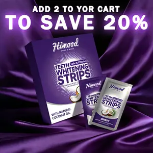 【Limited Buy 2 Get 1 Free】Himood Purple Teeth Whitening Strips - 7/21 Whitening Sessions - Safe for Enamel - Tooth Stain Treatment - Non Sensitive - Teeth Whitening Gentle Oral Daily