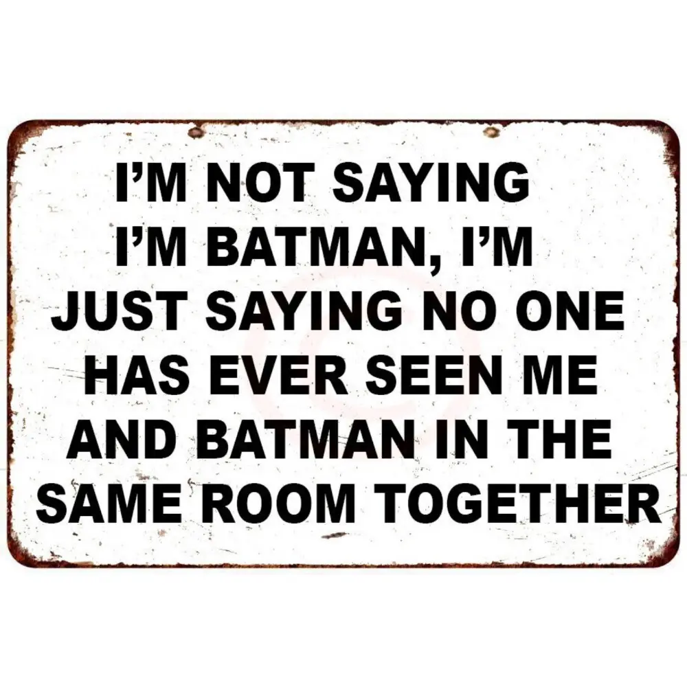 Vintage Batman Style Aluminum Metal Sign Decorative Wall Plaque 8x12 Inches Home Bar Cafe Retro Decor