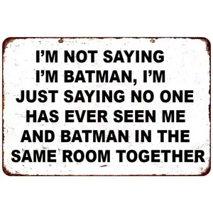 Vintage Batman Style Aluminum Metal Sign Decorative Wall Plaque 8x12 Inches Home Bar Cafe Retro Decor