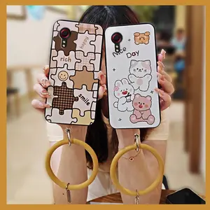 Dirt-resistant Personality Phone Case For Samsung Galaxy Xcover5/SM-G525F Funny heat dissipation Ring Back Cover Cute Bracelet Anti-knock Youth Solid Color Cartoon Creative